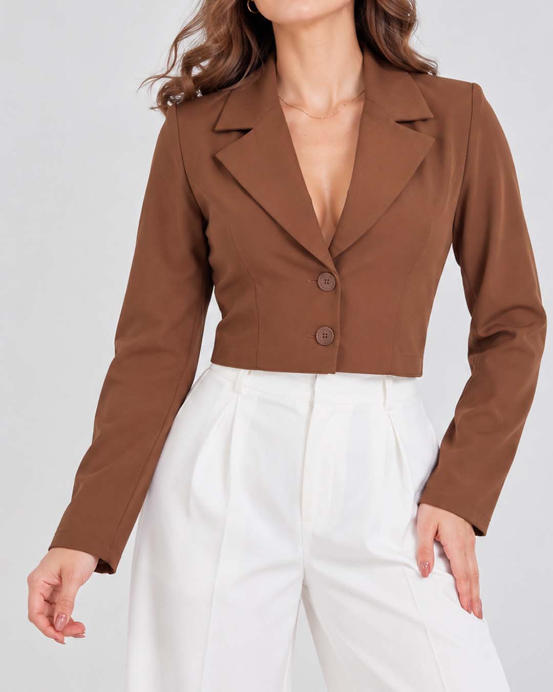 Blazer corto cuello smoking