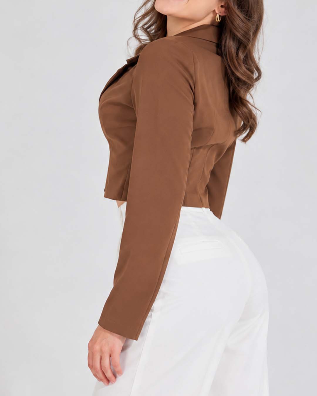 Blazer corto cuello smoking