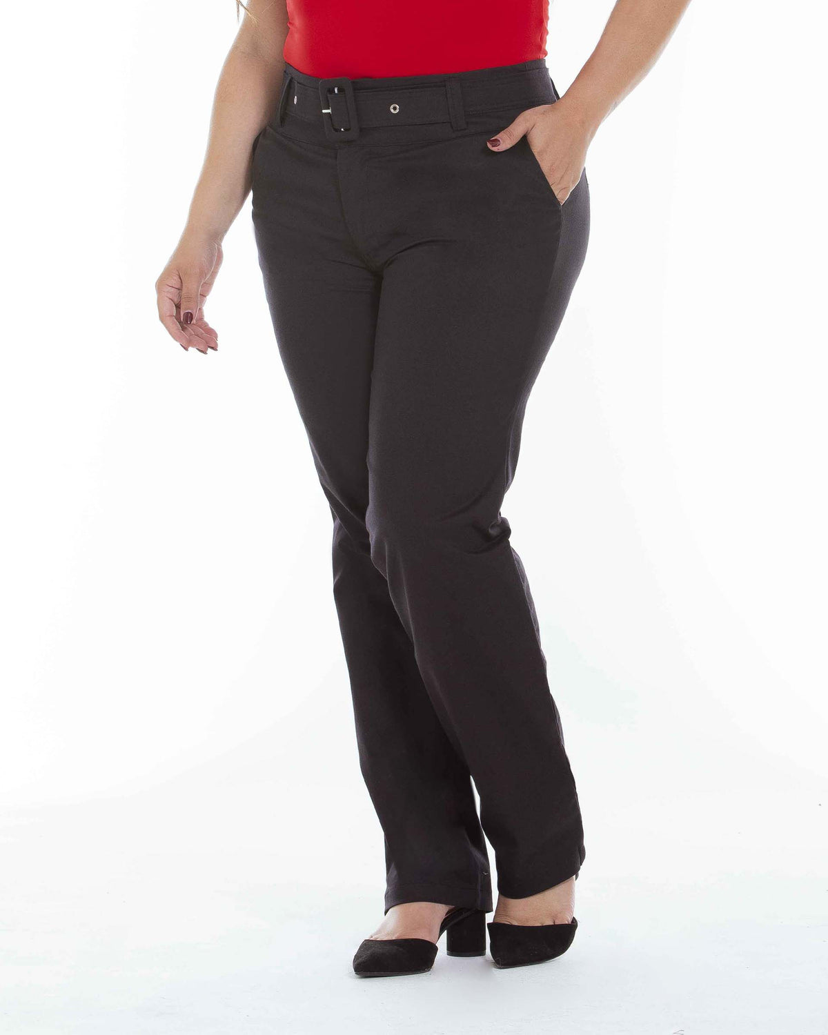Pantalón Plus Size en drill de tiro alto