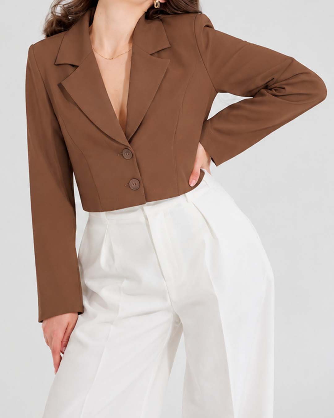 Blazer corto cuello smoking
