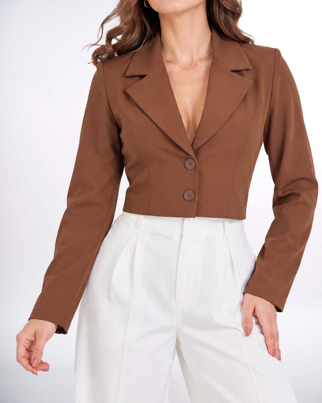 Blazer corto cuello smoking